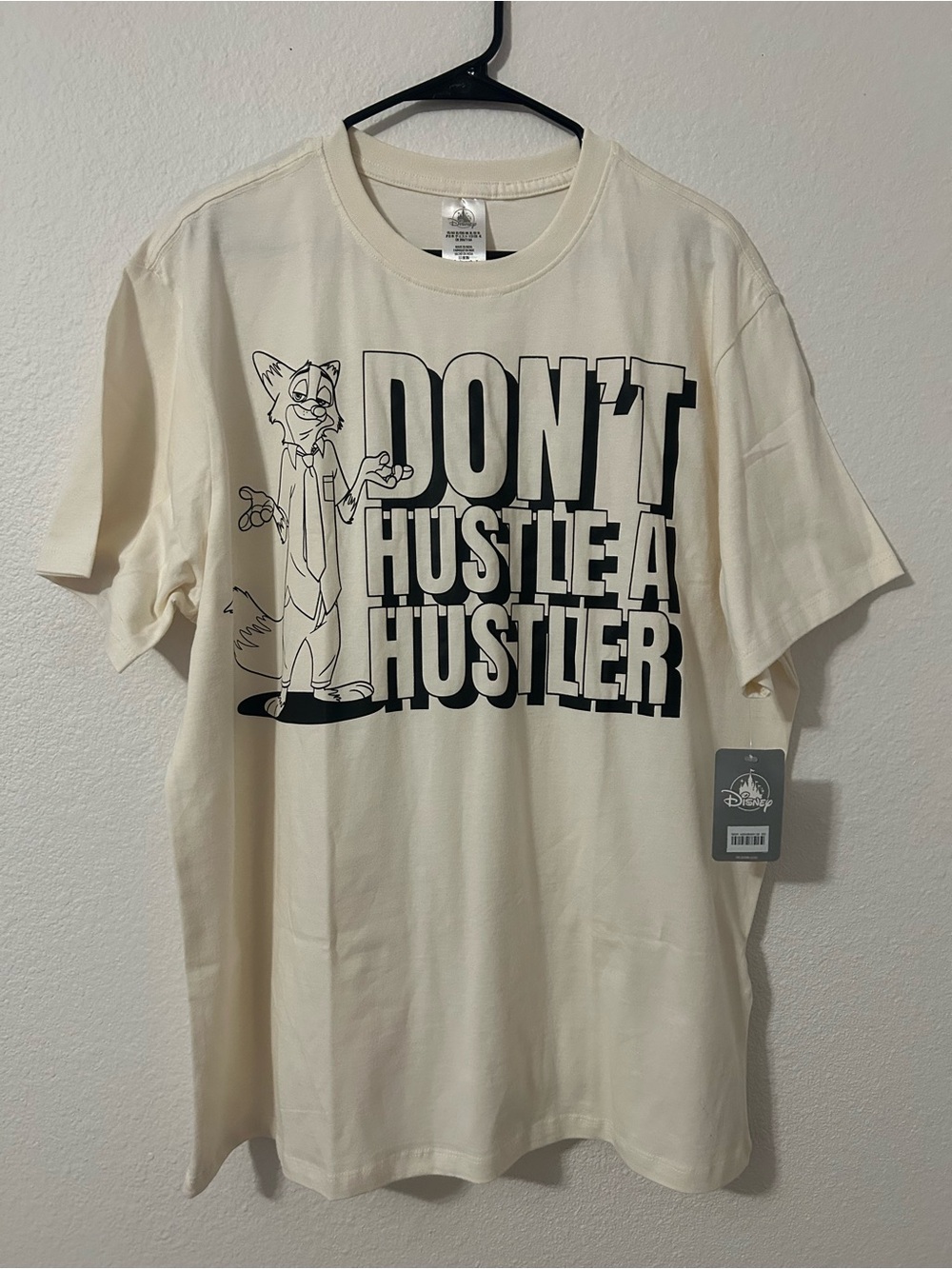 Disney Cream Short Sleeve Graphic Tee - Black Print